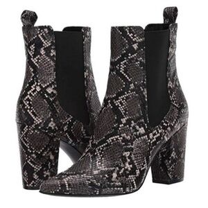 Steve Madden Black Snakeskin Heeled Boots